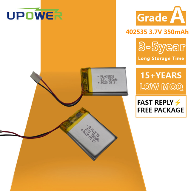 ULi 3.7V 350mAh Li-polymer Battery Rechargeable LiPO Battery 402535 042535 Polymer Lithium Battery with PCB and Cables