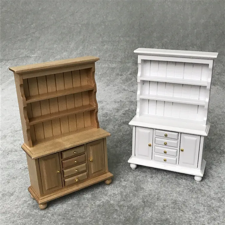 1:12 mini dollhouse doll model three layers four drawers display cabinet