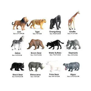 12 件迷你 pvc 野生动物形象玩具套装模型野生动物为孩子们玩