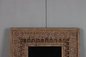 Handcrafted Solid Wood Wall <b>Mirror</b> with Vintage Style Frame Durable Wooden Construction and Elegant Home Decor Design - Product Image 2