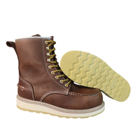 Chaussures de sécurité pour hommes, norme canadienne, imperméables, avec embout et semelle intermédiaire en acier, cuir de vachette de première qualité, bottes de sécurité pour le travail en usine