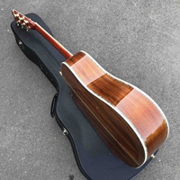 Gitar Akustik Custom Full KOA Wood Vase Flower Inlay D45 Cutaway dengan Hardcase
