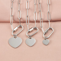 Pendentif en acier inoxydable en forme de cœur, collier de couple en forme de cœur, gravure au laser, gravure de logo, impression de contenu, photo, matériau vierge