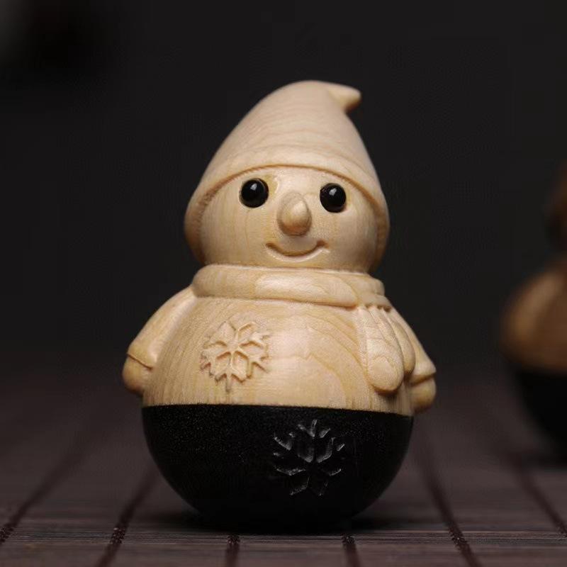 Hinoki 4.4x3.5x3.5cm แก้วทัมเบลอร์ [สโนว์แมน]