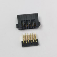 Connettore per Batteria UAV Modello DGDTE A05M a 6 Pin, Passo 2.0mm, Maschio, con Alloggiamento in Lega di Rame e Plastica, Contatto Nero, Resistenza di Contatto <20mΩ