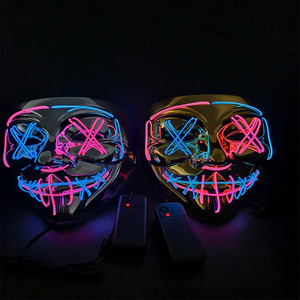 Máscara Purge de Halloween con Cable EL de Neón, Hecha a Mano, con 3 Modos de Iluminación, PVC Ecológico, Disfraz de Fiesta <span class=keywords><strong>para</strong></span> Adultos - Product Image 6