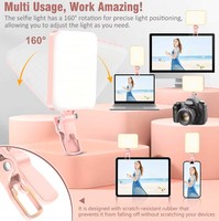 Anneau Lumineux LED Rechargeable USB pour Selfie, Téléphone, Ordinateur Portable, Appel Zoom/Vlog, Maquillage, Vidéo, Caméra de Poche, Lampe d'Appoint pour Éclairage