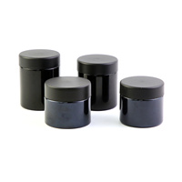 Bocaux en verre SY de 2oz, 3oz, 4oz avec couvercle à vis en plastique CR noir, modèle SY80, sérigraphiés pour fleurs séchées