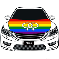Housse de capot de voiture personnalisée en polyester extensible, motif arc-en-ciel gay (Phox Design), pour salon automobile et protection solaire