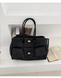 Luxury <b>Large</b> Capacity Black Genuine Leather Tote <b>Bag</b> for Women Business <b>Work</b> Handbag Designer Style Fashion Shoulder Handbag - Product Image 5