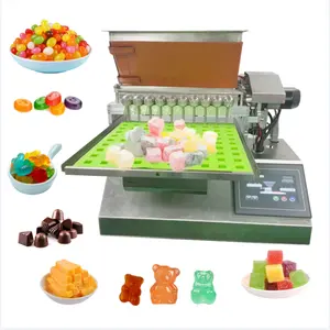 Industrial small medium capacity soft hard ball hand made gummy candy depositing line form making machines prices for sprinkles