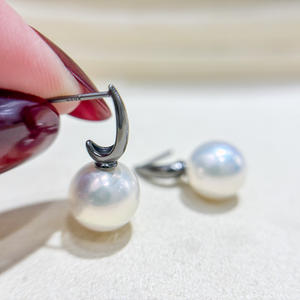 S925 Silver DIY <b>Pearl</b> Accessories Fashion Silver <b>Jewelry</b> Earrings with 8-13mm Round Beads 22180 Empty Earnail Tray - Product Image 2