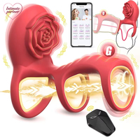 Rosen-Penisring Vibrator Penishülle Saugstimulator Fernbedienung G-Punkt Erektionsring Klitoris-Sexspielzeug für Erwachsene