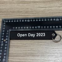 Porte-clés personnalisé avec broderie rectangle, mousqueton promotionnel tendance