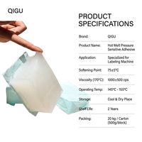 Colle thermofusible synthétique à base de caoutchouc de marque Qigu, haute transparence, pour l'étiquetage des bouteilles de boissons – Approvisionnement direct usine