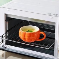 Tasse en céramique citrouille de Noël bohème personnalisée avec cuillère et couvercle pour cadeaux d'affaires