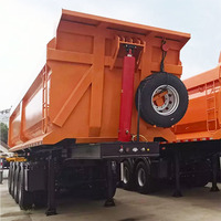 Dongxu 3 essieux 30 40 mètre cube 50 tonnes benne semi-benne basculante remorque à vendre