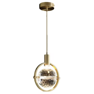 Lustre en cristal de plafond en verre de fer personnalisé doré suspension LED pour hôtel chevet hôpital interrupteur contrôle tailles moyennes - Product Image 6