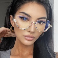 Cozysee, gafas ópticas de PC transparentes a la moda de lujo, montura de gafas con forma de ojo de gato para mujer, gafas para miopía para hombre, patrón Floral, 3 colores