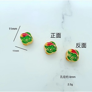 Alloy Irregular <b>Beads</b> With <b>Large</b> Holes Oil Dripping Treatment For Bracelet Making DIY Jewelry Accessories - Product Image 2