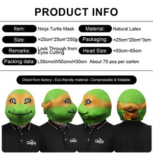 Máscara de Látex de las Tortugas <span class=keywords><strong>Ninja</strong></span>, Divertido Disfraz de Cabeza de Animal para Halloween, Cosplay, Fiesta, Accesorio Novedoso, Personalizable, Venta al Por Mayor - Product Image 2