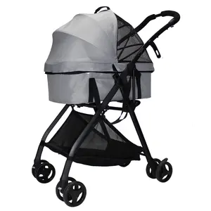 Huisdier Wandelwagen Reizen Folding Carrier Vouwen Luxe 4 Wielen Hond Wandelwagen