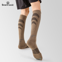 Chaussettes de snowboard chaudes en laine mérinos épaisse de haute qualité Chaussettes de ski thermiques antibactériennes personnalisées pour hommes sur le genou