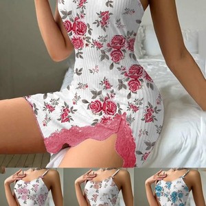 New cross-border trade European and American style sexy floral dress and sexy <b>suspender</b> <b>set</b> - Product Image 1