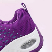 Nouvelles chaussures pour femmes, multicolores, décontractées, avec coussin d'air, tissage respirant, chaussures de sport, chaussures de marche, chaussures plates polyvalentes