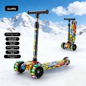 Trottinette pour enfants à trois roues réglable et pliable, moderne, durable, légère, cadeau d'anniversaire - Product Image 1