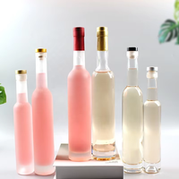 Groothandel Platte Vorm Transparante Glazen Flessen voor Fruitwijn IJswijn 500ml 375ml 200ml Schroefdop Aangepaste Logo