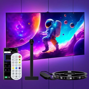 إضاءة خلفية للتلفاز من دييفيف، شريط إضاءة <span class=keywords><strong>LED</strong></span> بطول 5 متر مع مستشعر AR متزامن، مناسب لأجهزة التلفاز بحجم 55-60 بوصة، متعدد الألوان وقابل للتعديل، مع جهاز تحكم عن بعد ذكي - Product Image 3