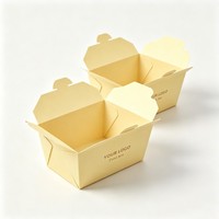 Boîte d'emballage en gros pour salades, nouilles, poulet frit, restauration rapide, conteneur jetable de qualité alimentaire, boîte en papier à emporter, économique