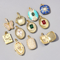 Pendentif Médaillon Photo Personnalisé en Émail Bleu et Blanc, Cadre Photo Vintage en Cuivre et Zircon, Formes Ovale et Carrée, Cadeau Fête des Mères