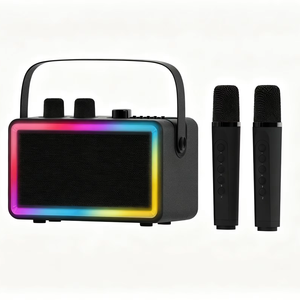Machine de karaoké portable de bonne qualité avec surface en cuir haut de gamme, haut-parleur sans fil en bois <span class=keywords><strong>SP500</strong></span> - Product Image 1