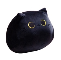Animal en peluche chat noir doux, doudou mignon de chat, poupée Kawaii en peluche, jouet Anime, pour anniversaire, noël