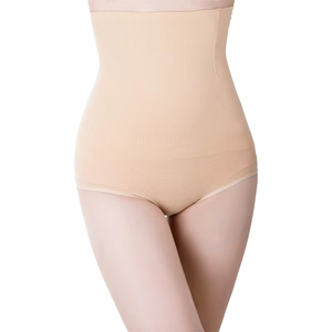 Ropa Interior Postparto Sexy Transparente de Cintura Alta sin Costuras para Mujer, de Algodón y Spandex, Transpirable, Antibacteriana, Color Nude - Product Image 2