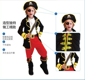 Halloween lusso bambini pirata Costume <span class=keywords><strong>film</strong></span> capitano Jack pirata Cosplay tute <span class=keywords><strong>per</strong></span> i <span class=keywords><strong>ragazzi</strong></span> <span class=keywords><strong>per</strong></span> i bambini di Halloween Cosplay Party - Product Image 6