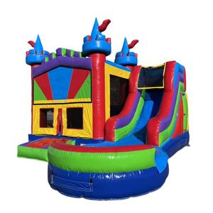 Château gonflable portatif fait sur commande de videur d'enfants de PVC avec le ventilateur plein d'entrain sautant commercial de maison de toboggan pour des locations de partie - Product Image 5