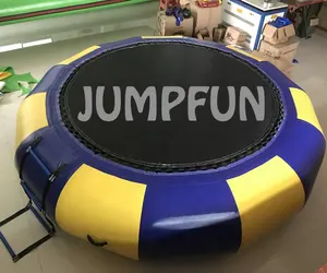 JUMPFUN pabrik bagus 10ft inflatabels trampolin untuk anak-anak 3.0m air mengambang trampolin anak air lompat tempat tidur cepat