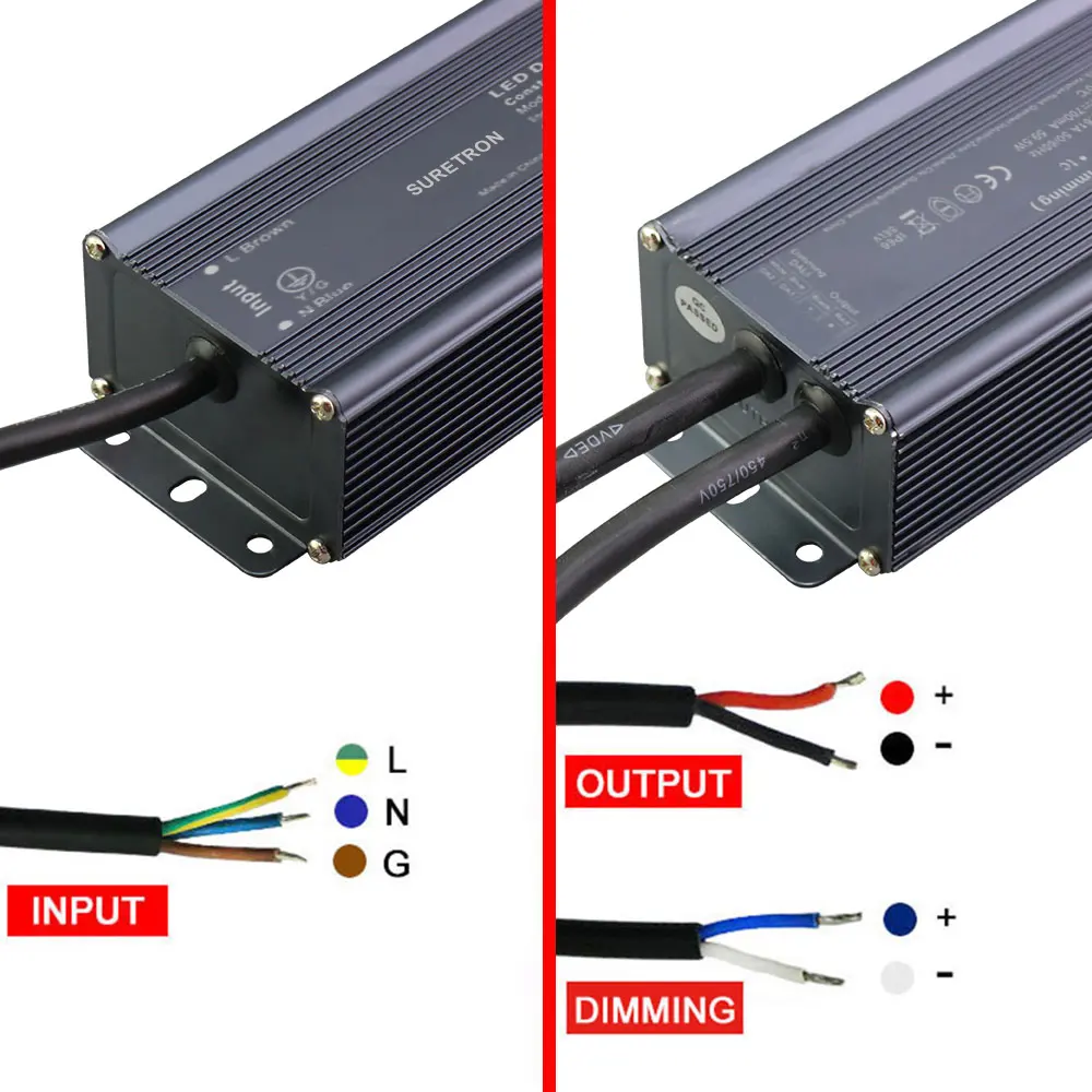 Fuente de alimentación LED regulable, controlador de corriente constante de 60w, 80w, 100w, 120w, 150w, 200w, Dali, 700ma, 900ma, 1200ma, 2100ma