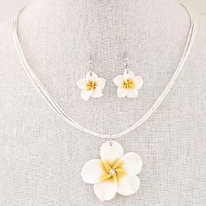 Polinesia nuevo bohemio pendientes colgantes collar conjunto girasol trenzado mujer chica moda hecha a mano suave polímero playa joyería conjunto - Product Image 5