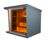 Pod Sauna Kayu Bakar Premium Ukuran Besar untuk Luar Ruangan dengan Kaca Full View dan Area Shower Terpisah