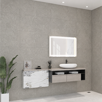 Panneau mural moderne en PVC imperméable et ignifuge pour salle de bain et décoration intérieure, fournisseur en gros pour les entrepreneurs