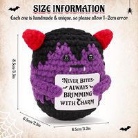 Poupée en peluche vampire d'Halloween, vampire mignon au crochet pour les décorations d'Halloween Party Favor Spooky Gift (Purple)
