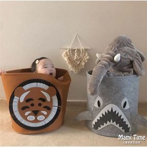 กล่องเก็บของเด็ก Mami Time ทรงกลม ผ้าไม่ทอ ลายการ์ตูนสัตว์ พับเก็บได้ สำหรับห้องเด็ก - Product Image 4