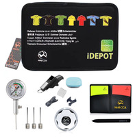 Portefeuille pour sifflet de football, sac d'arbitre en PVC durable et pliable, cartes, pièces de monnaie, kit professionnel de football, drapeau, ballon, manomètre de pression, équipement sportif