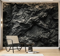 Wallpaper Tekstur Batu Abu-abu Tua Latar Belakang Mural Tekstur Batu Hitam