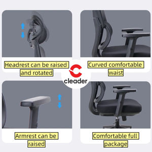 Chaise de bureau ergonomique moderne pour patrons, chaise de direction pivotante réglable en hauteur avec fonction de levage pour les partenaires - Product Image 4