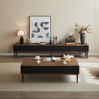 Table basse de salon italienne minimaliste de luxe léger, ensemble de tables à thé design haut de gamme en bois, en vente